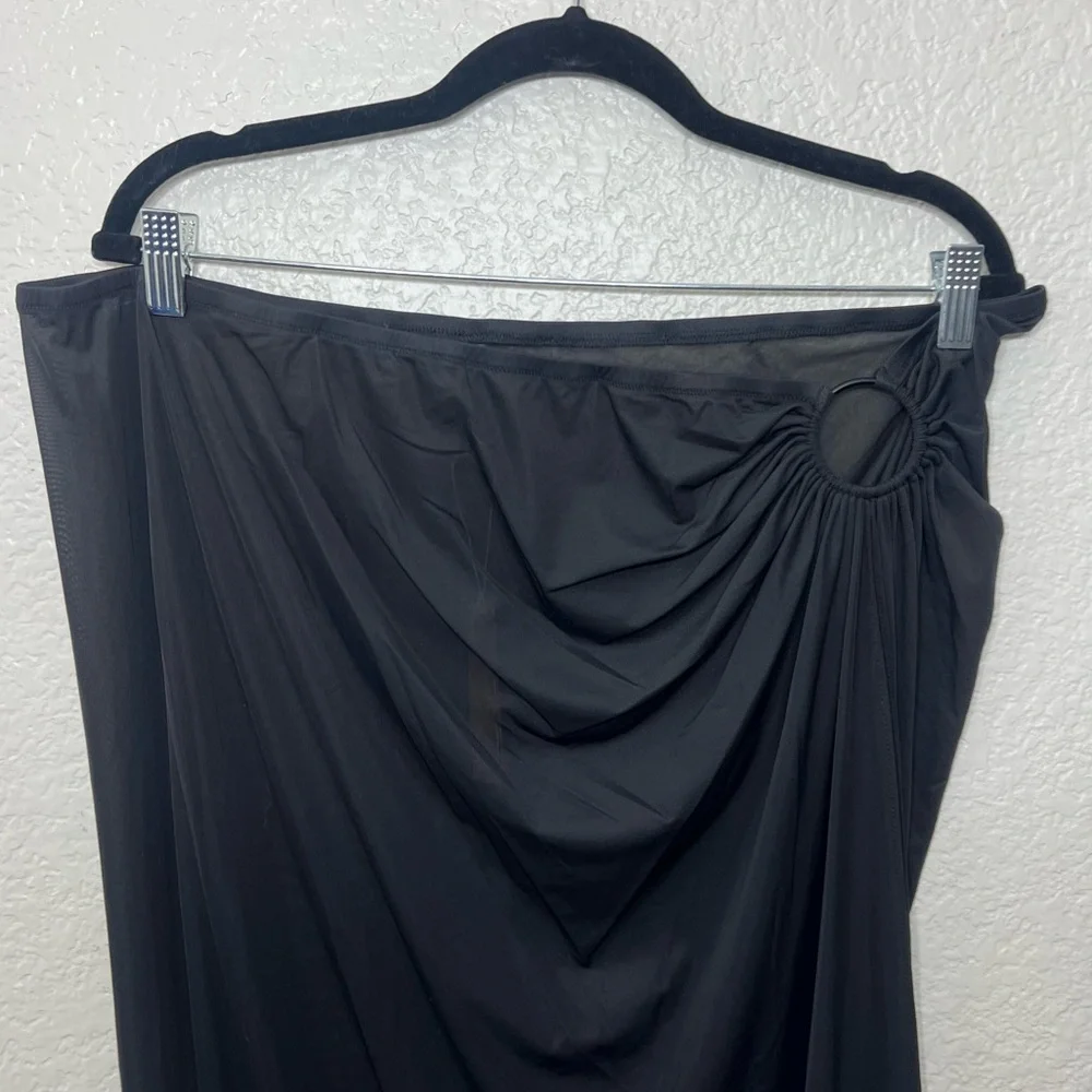 Skims Mesh Cover Up Sarong Skirt Beachwear Black Size 3X